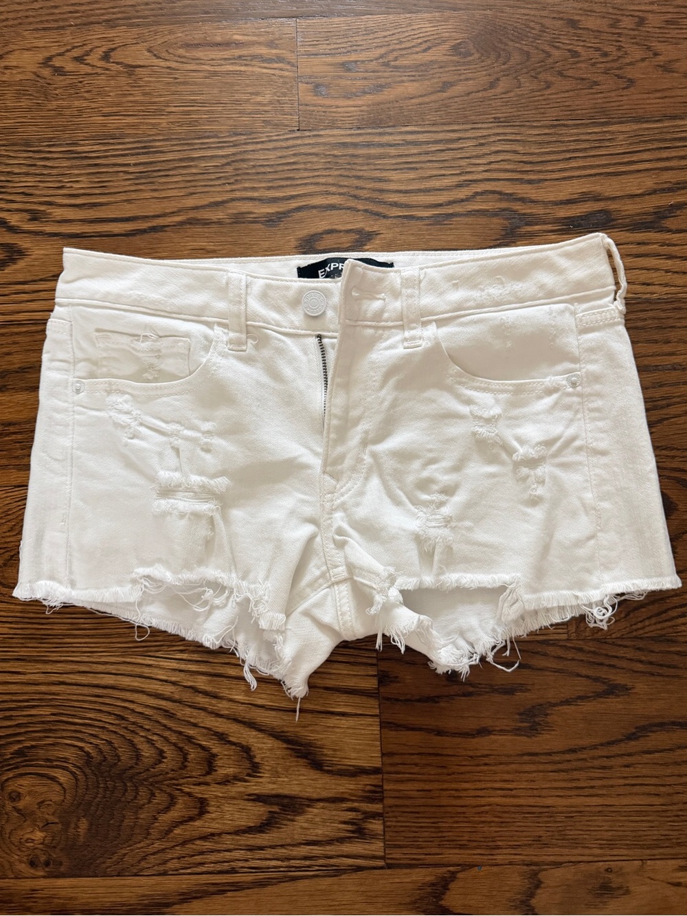 EXPRESS white denim shorts
